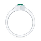 Rosec Jewels-Certified 0.8 Carat Lab Created Emerald Solitaire Engagement Ring