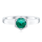 Rosec Jewels-Certified 0.8 Carat Lab Created Emerald Solitaire Engagement Ring