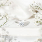 2 Carat Lab Grown Diamond Solitaire Engagement Ring with Hidden Halo Lab - ( EF-VS ) - Rosec Jewels
