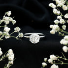 2 Carat Lab Grown Diamond Solitaire Engagement Ring with Hidden Halo Lab - ( EF-VS ) - Rosec Jewels