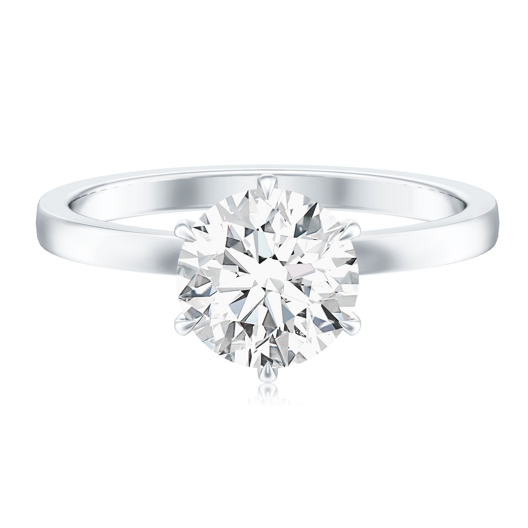 Rosec Jewels-2 Carat Lab Grown Diamond Solitaire Engagement Ring with Hidden Halo
