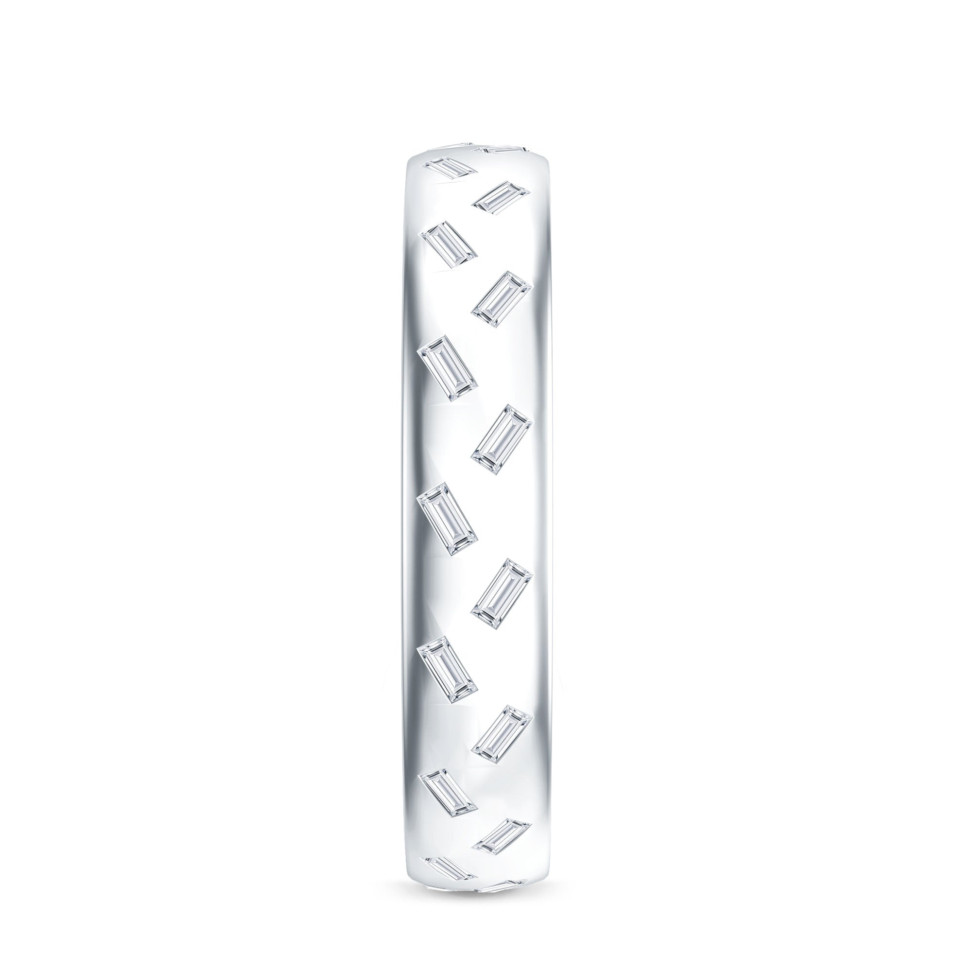 Baguette Cut Lab Grown Diamond Wedding Band With Certificate Lab - ( EF-VS ) - Rosec Jewels