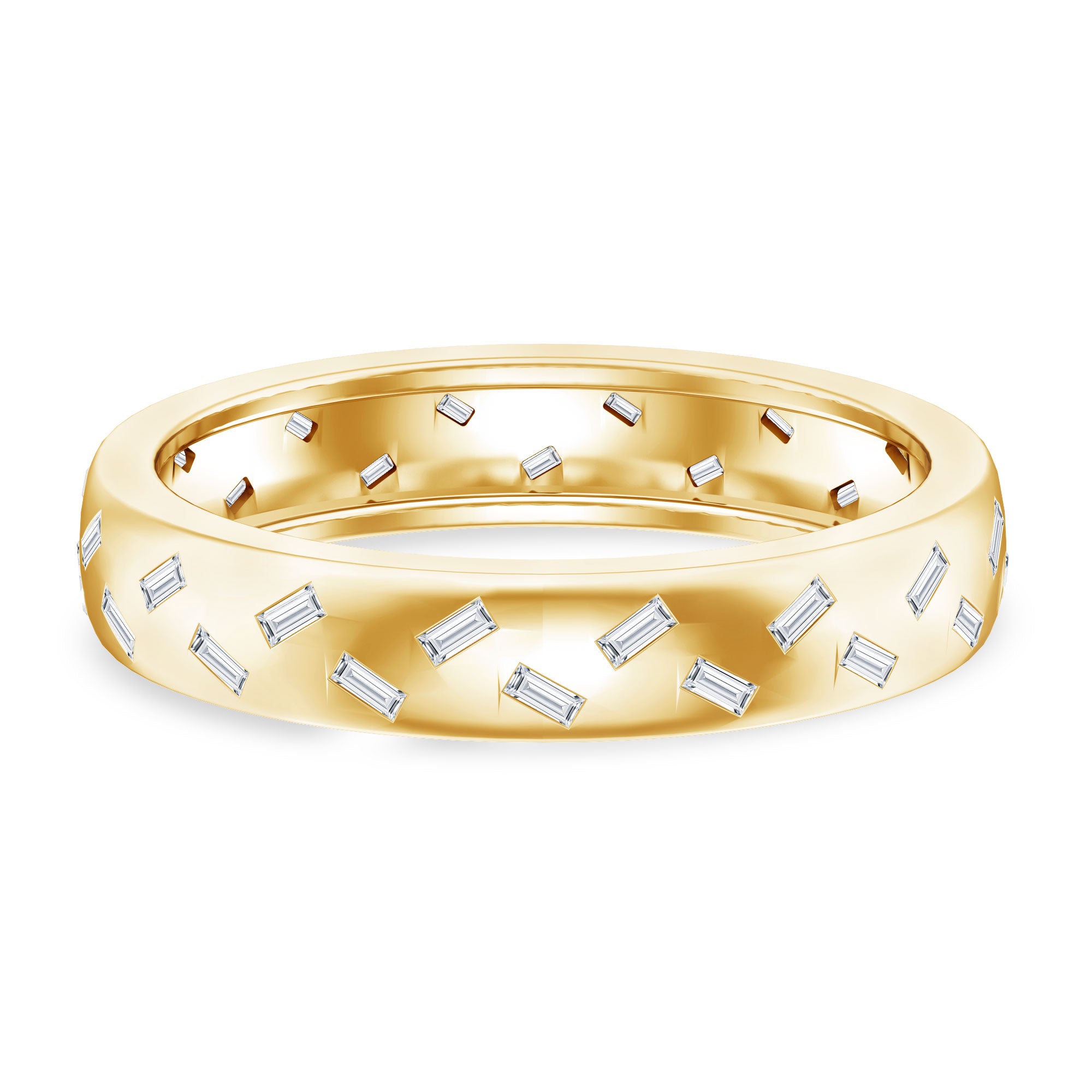 Baguette Cut Lab Grown Diamond Wedding Band With Certificate Lab - ( EF-VS ) - Rosec Jewels