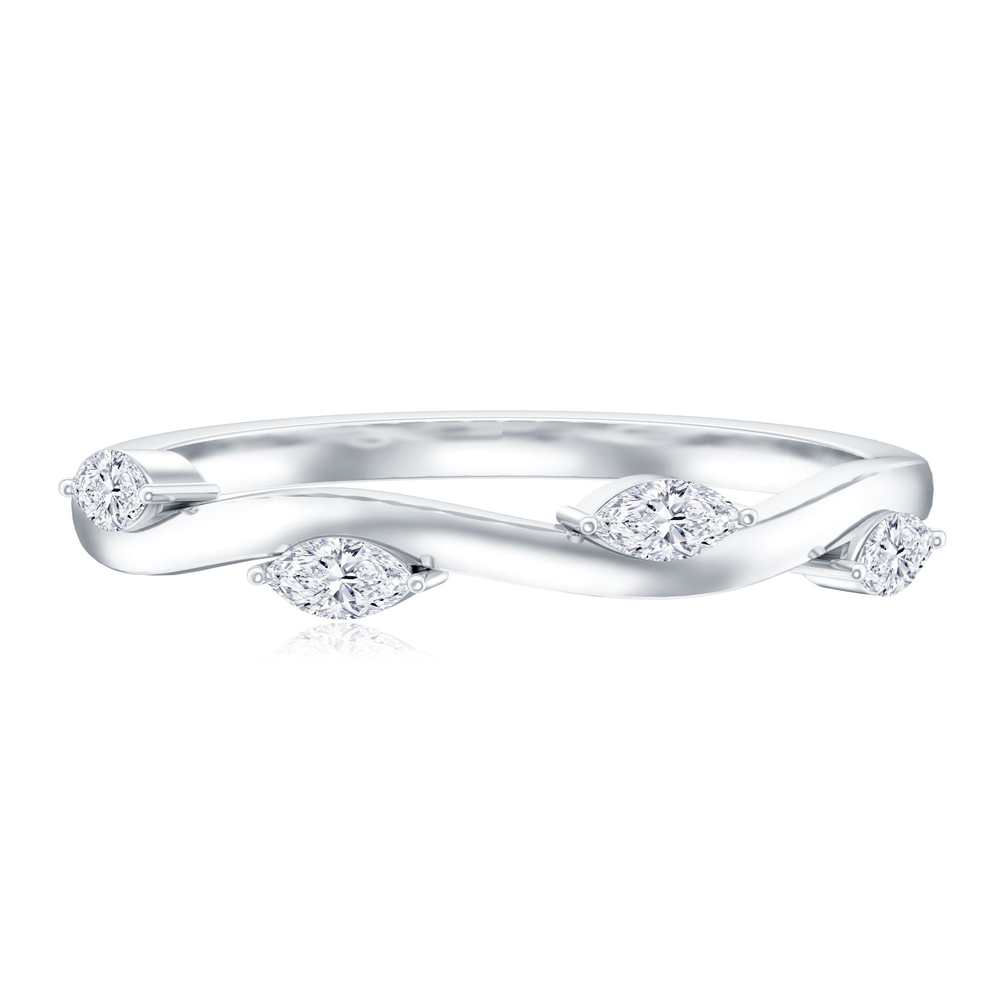 Rosec Jewels-Marquise Cut Lab Grown Diamond Wedding Band