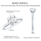 IGI Certified Lab Grown Diamond 2 Carat Engagement Ring for Women Lab - ( E-VS1 ) - Rosec Jewels
