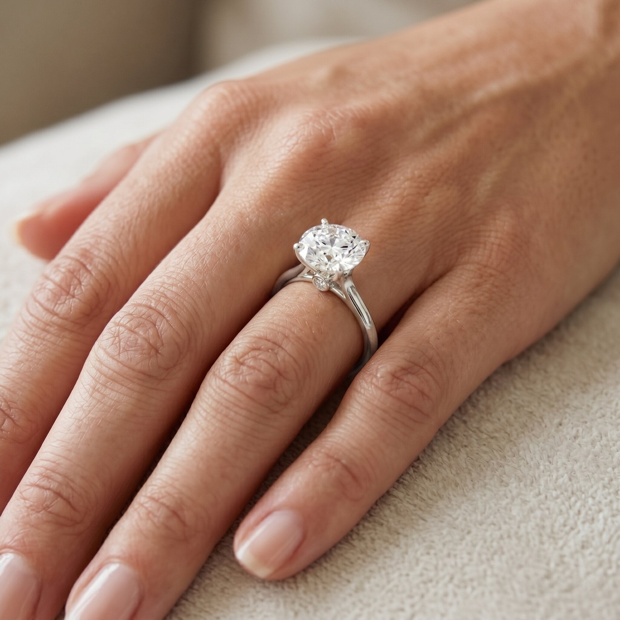 IGI Certified 4 Carat Lab Grown Diamond Engagement Ring Lab - ( E-VS1 ) - Rosec Jewels