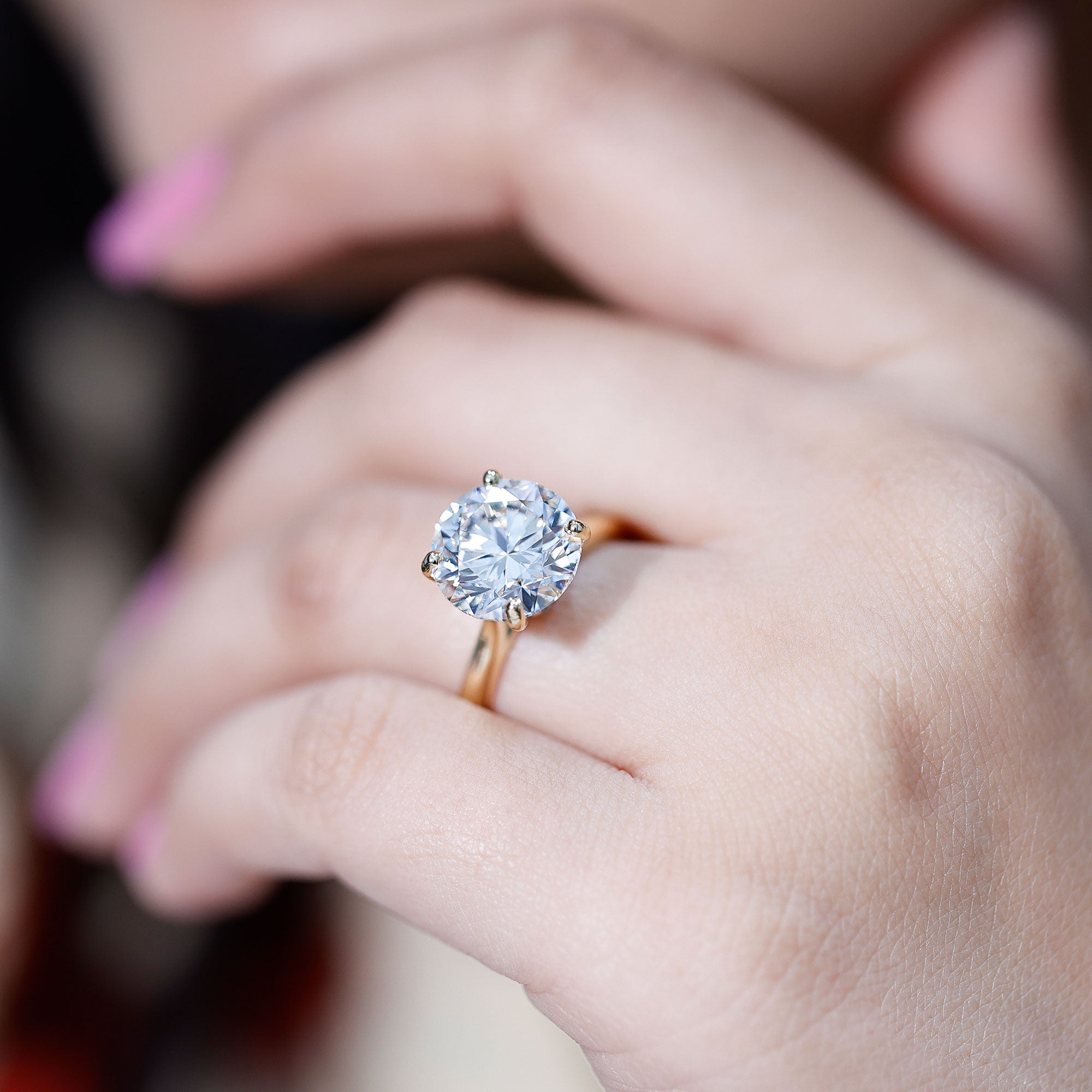 Lab Grown Diamond 5 Carat Engagement Ring with IGI Certificate Lab - ( E-VS1 ) - Rosec Jewels