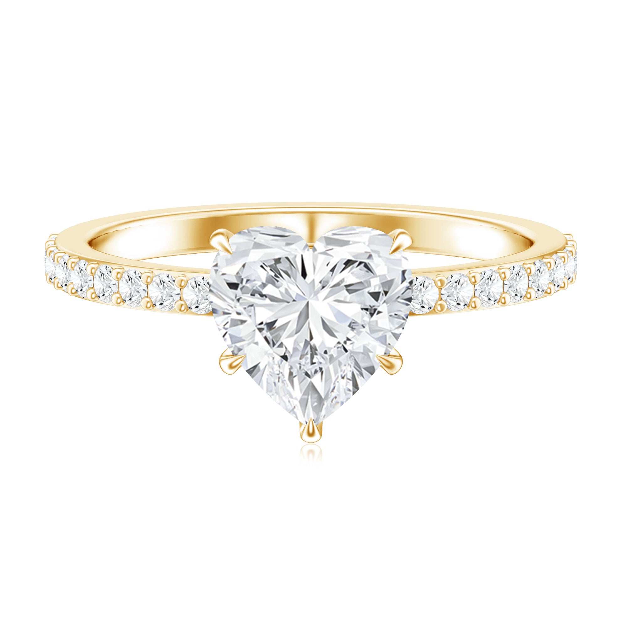 Rosec Jewels-2 Carat Lab Grown Diamond Heart Engagement Ring for Her