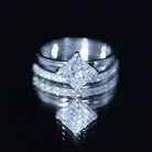 Princess Cut Lab Grown Diamond Ring With Wedding Band Lab - ( EF-VS ) - Rosec Jewels