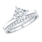 Princess Cut Lab Grown Diamond Ring With Wedding Band Lab - ( EF-VS ) - Rosec Jewels