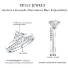 Princess Cut Lab Grown Diamond Ring With Wedding Band Lab - ( EF-VS ) - Rosec Jewels