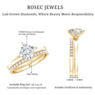 Princess Cut Lab Grown Diamond Ring With Wedding Band Lab - ( EF-VS ) - Rosec Jewels