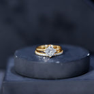 Princess Cut Lab Grown Diamond Ring With Wedding Band Lab - ( EF-VS ) - Rosec Jewels