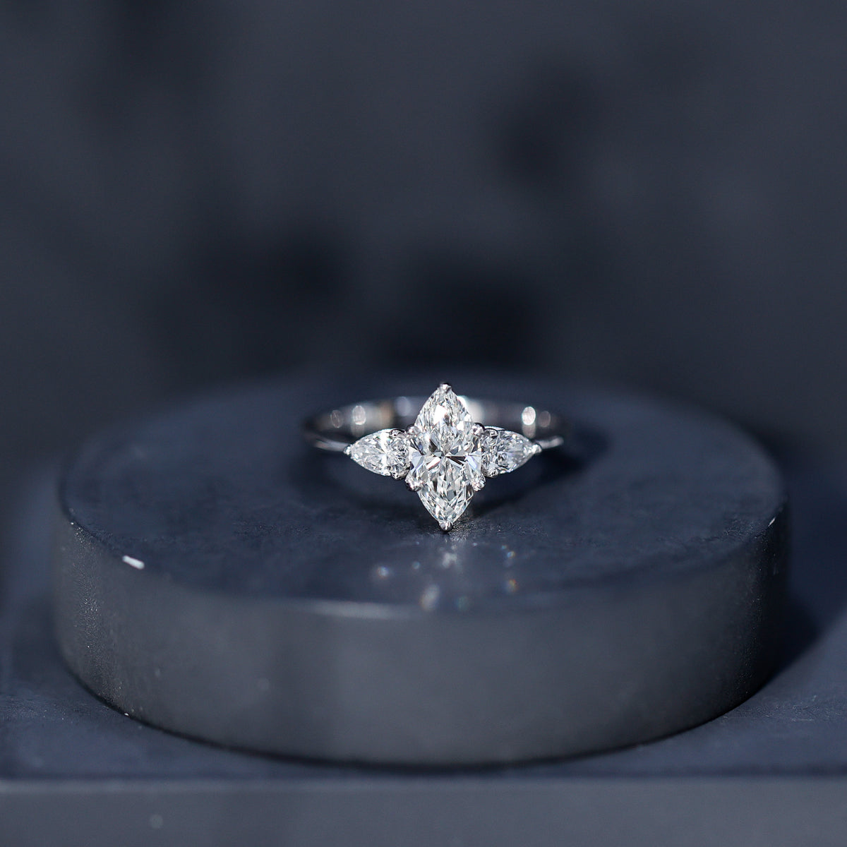 IGI Certified Lab Grown Diamond Three Stone Engagement Ring for Women Lab - ( E-VS1 ) - Rosec Jewels