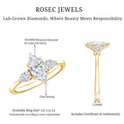 Rosec Jewels-Certified Lab Grown Diamond Three Stone Engagement Ring for Women