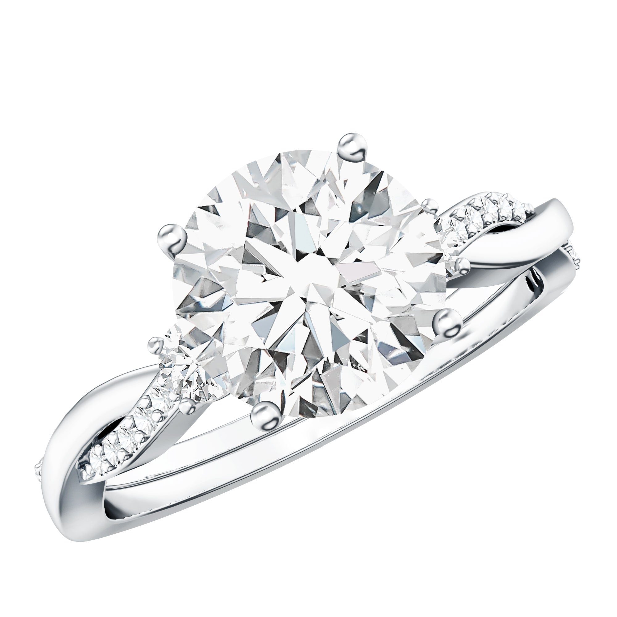 3 Carat Lab Grown Diamond Braided Engagement Ring with Certificate Lab - ( EF-VS ) - Rosec Jewels