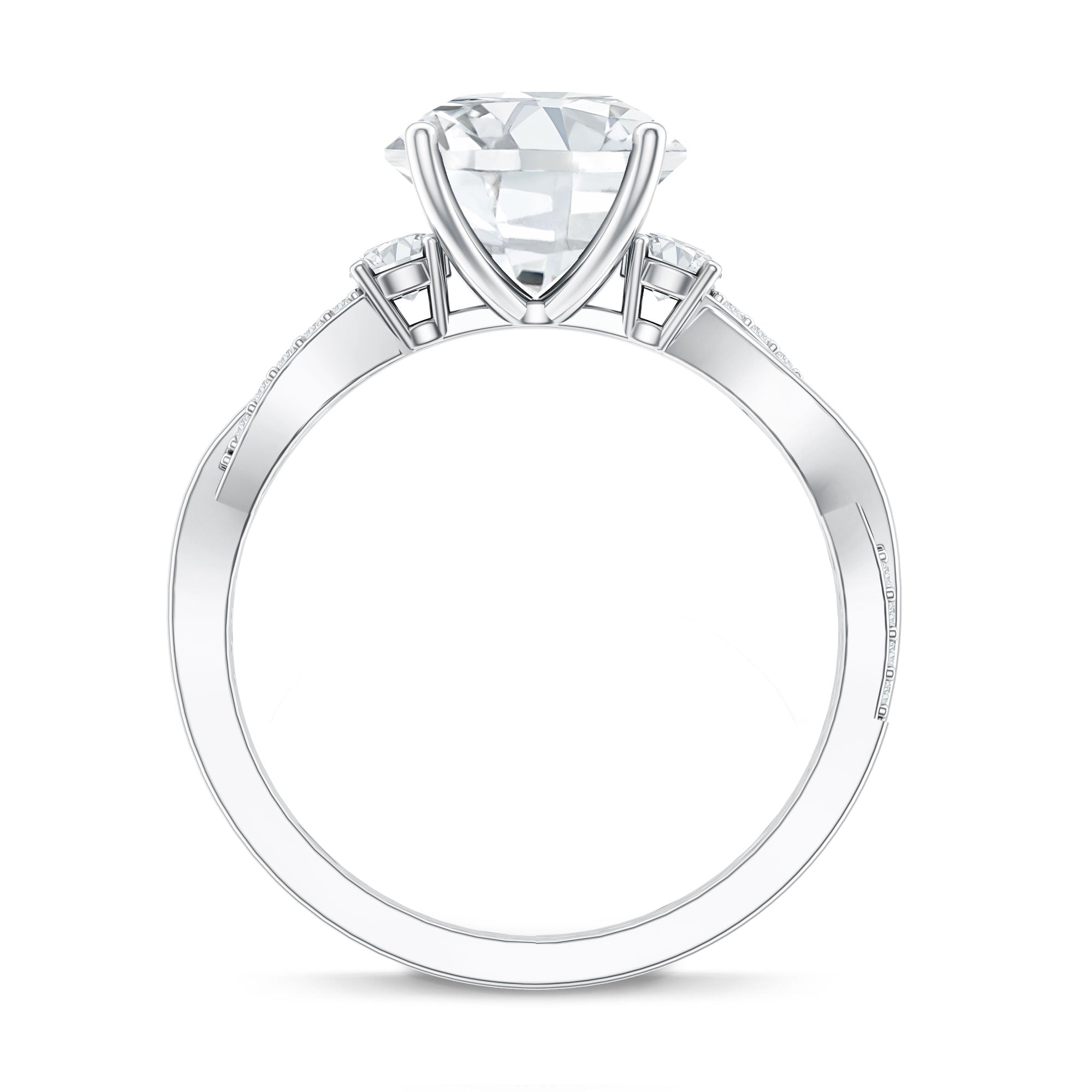 3 Carat Lab Grown Diamond Braided Engagement Ring with Certificate Lab - ( EF-VS ) - Rosec Jewels