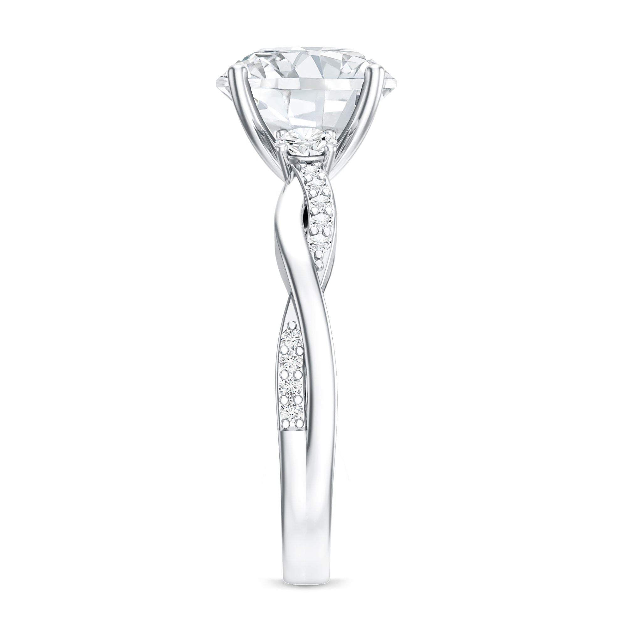 3 Carat Lab Grown Diamond Braided Engagement Ring with Certificate Lab - ( EF-VS ) - Rosec Jewels