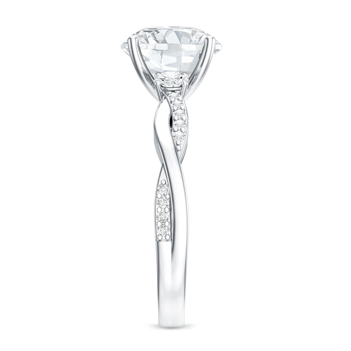 3 Carat Lab Grown Diamond Braided Engagement Ring with IGI Certificate Lab - ( E-VS1 ) - Rosec Jewels