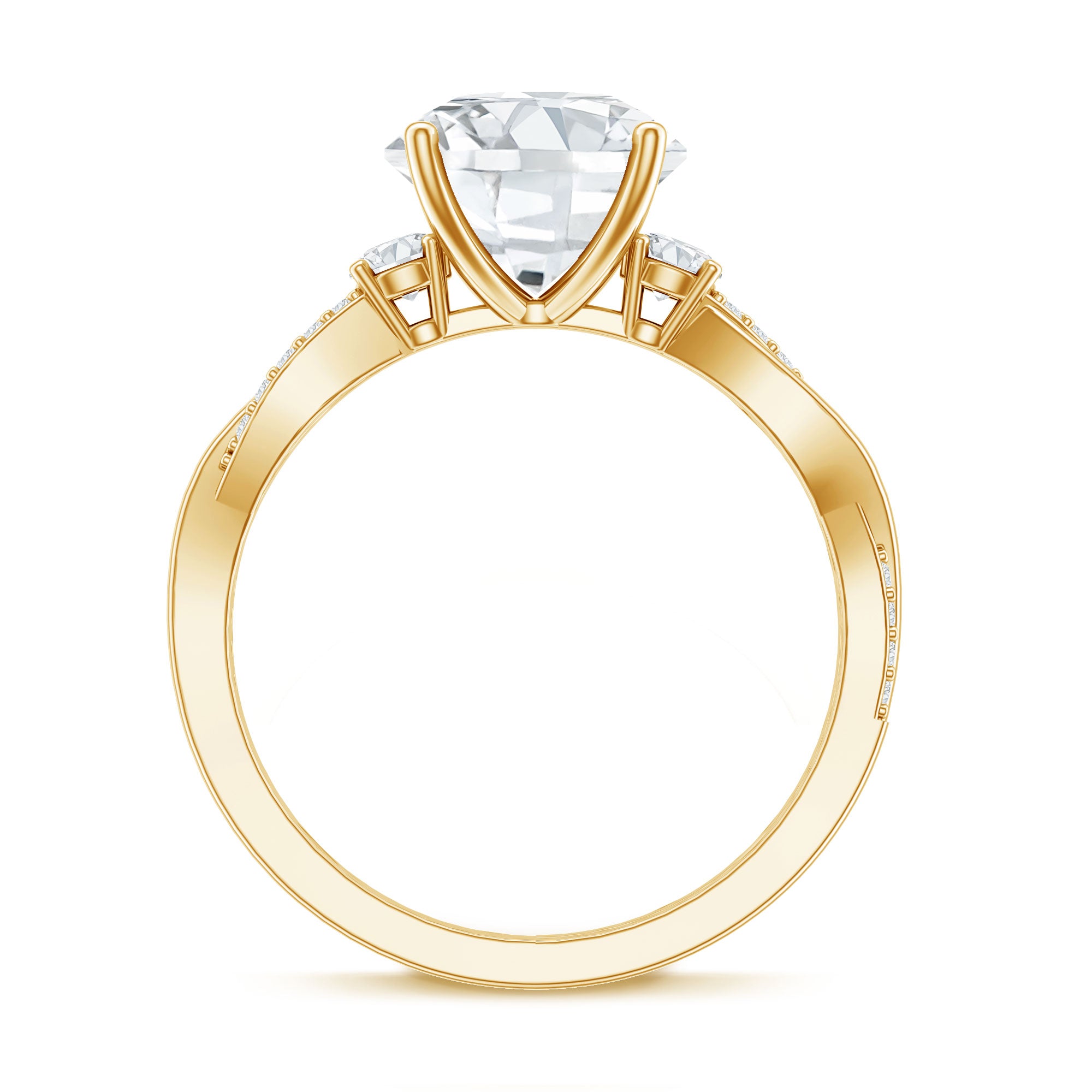 3 Carat Lab Grown Diamond Braided Engagement Ring with Certificate Lab - ( EF-VS ) - Rosec Jewels