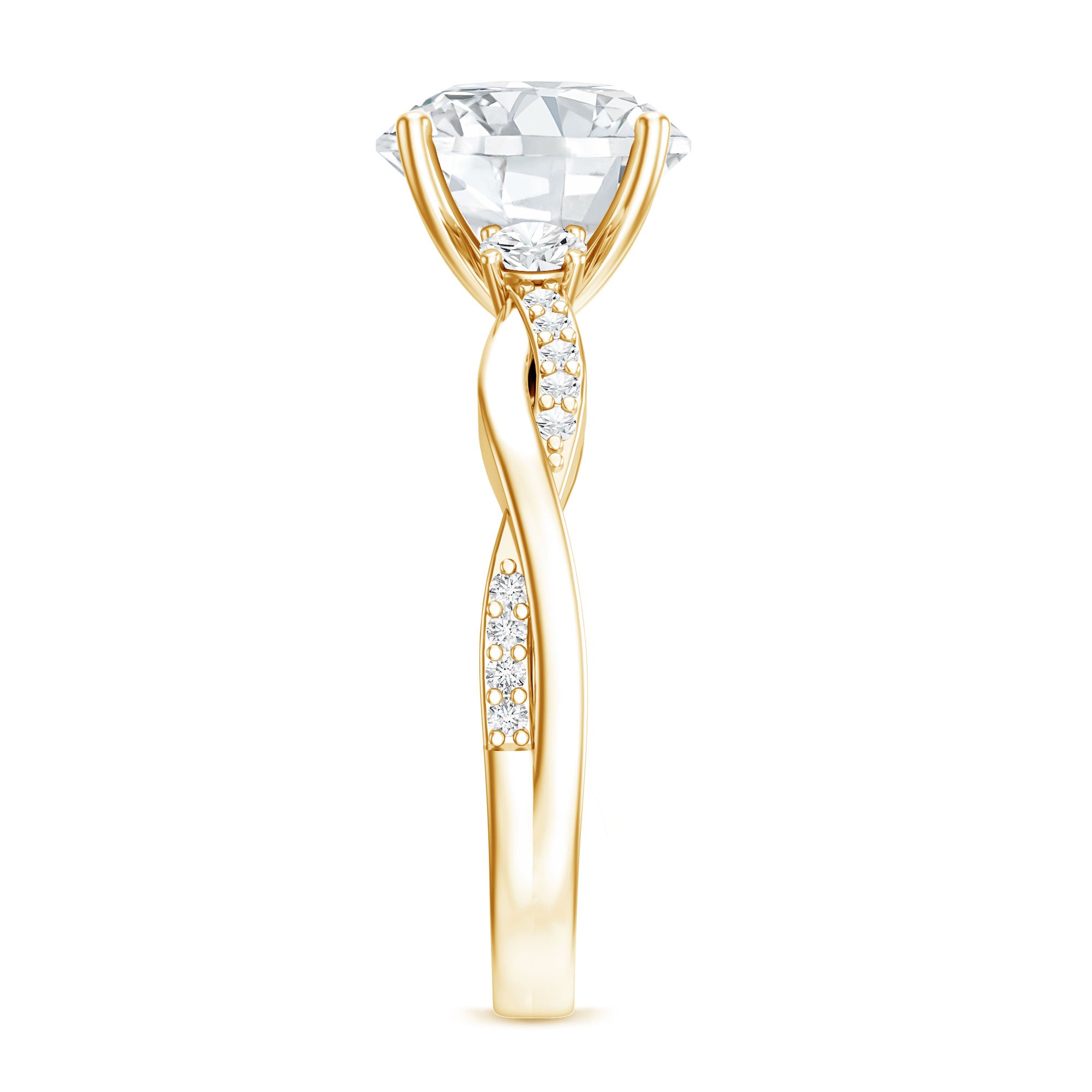 3 Carat Lab Grown Diamond Braided Engagement Ring with Certificate Lab - ( EF-VS ) - Rosec Jewels