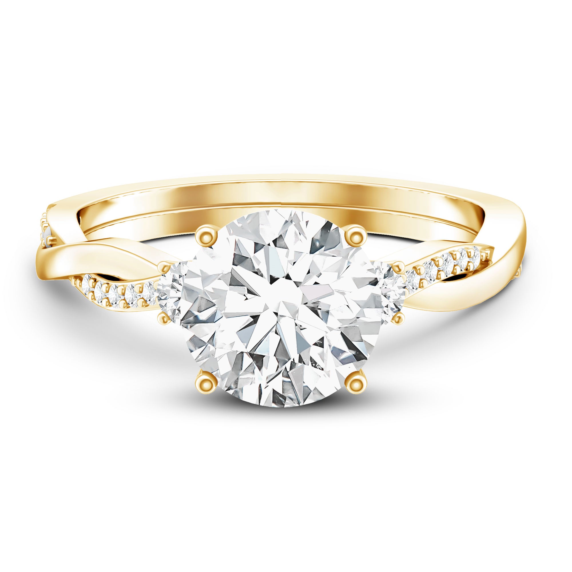 3 Carat Lab Grown Diamond Braided Engagement Ring with Certificate Lab - ( EF-VS ) - Rosec Jewels