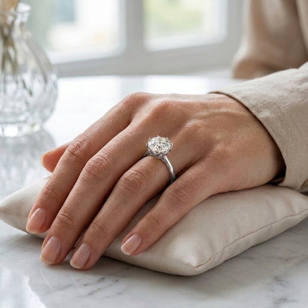 IGI Certified 4 CT Lab Grown Diamond Lotus Engagement Ring Lab - ( E-VS1 ) - Rosec Jewels