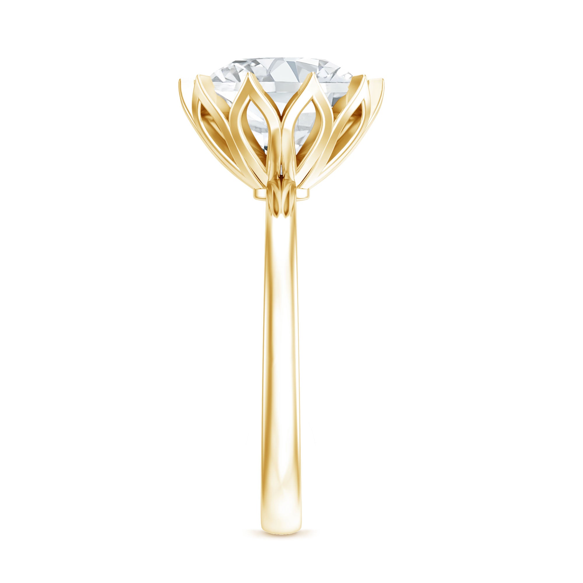 Rosec Jewels-IGI Certified 4 CT Lab Grown Diamond Lotus Engagement Ring