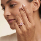 IGI Certified 1 CT Lab Grown Pink Diamond Heart Promise Ring VVS - Rosec Jewels