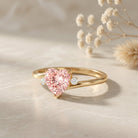 IGI Certified 1 CT Lab Grown Pink Diamond Heart Promise Ring VVS - Rosec Jewels