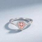 IGI Certified Lab Grown Pink Diamond Heart Promise Ring with Halo Fancy Pink - VS1 - Rosec Jewels