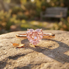 1 CT Lab Grown Pink Diamond Heart Promise Ring with IGI Certificate VVS - Rosec Jewels