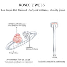 Heart Shape Lab Grown Pink White Diamond Toi Et Moi Promise Ring with IGI Certificate E-VS1 - Rosec Jewels