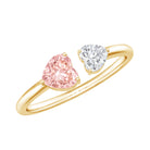 Heart Shape Lab Grown Pink White Diamond Toi Et Moi Promise Ring with IGI Certificate E-VS1 - Rosec Jewels