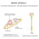 Heart Shape Lab Grown Pink White Diamond Toi Et Moi Promise Ring with IGI Certificate E-VS1 - Rosec Jewels