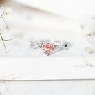 IGI Certified 1 CT Heart Shaped Lab Grown Pink Diamond Infinity Engagement Ring Fancy Pink - VS1 - Rosec Jewels
