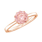 IGI Certified 1 CT Lab Grown Pink Diamond Solitaire Engagement Ring in Lotus Basket Setting E-VS1 - Rosec Jewels