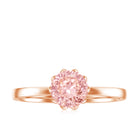 IGI Certified 1 CT Lab Grown Pink Diamond Solitaire Engagement Ring in Lotus Basket Setting E-VS1 - Rosec Jewels