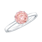 IGI Certified 1 CT Lab Grown Pink Diamond Solitaire Engagement Ring in Lotus Basket Setting E-VS1 - Rosec Jewels