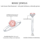 IGI Certified 1 CT Lab Grown Pink Diamond Solitaire Engagement Ring in Lotus Basket Setting E-VS1 - Rosec Jewels
