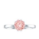 IGI Certified 1 CT Lab Grown Pink Diamond Solitaire Engagement Ring in Lotus Basket Setting E-VS1 - Rosec Jewels