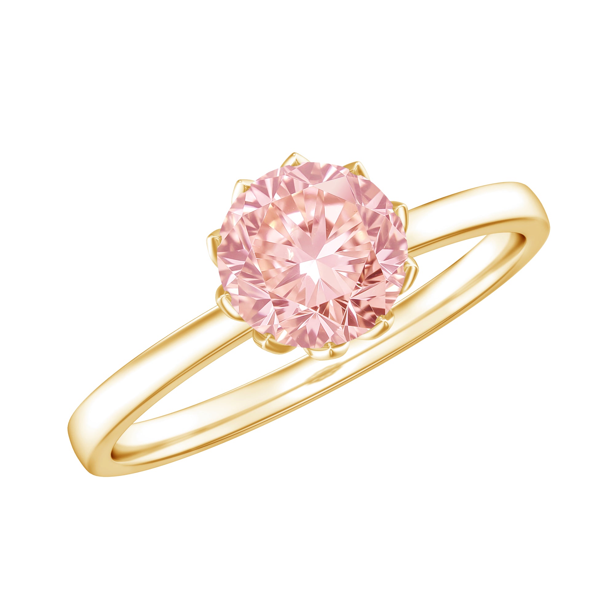 IGI Certified 1 CT Lab Grown Pink Diamond Solitaire Engagement Ring in Lotus Basket Setting E-VS1 - Rosec Jewels