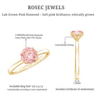 IGI Certified 1 CT Lab Grown Pink Diamond Solitaire Engagement Ring in Lotus Basket Setting E-VS1 - Rosec Jewels