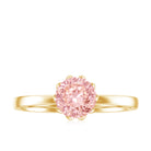 IGI Certified 1 CT Lab Grown Pink Diamond Solitaire Engagement Ring in Lotus Basket Setting E-VS1 - Rosec Jewels