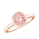 1 CT Lab Grown Pink Diamond Bezel Set Engagement Ring with IGI Certificate E-VS1 - Rosec Jewels