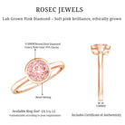 1 CT Lab Grown Pink Diamond Bezel Set Engagement Ring with IGI Certificate E-VS1 - Rosec Jewels
