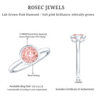 1 CT Lab Grown Pink Diamond Bezel Set Engagement Ring with IGI Certificate E-VS1 - Rosec Jewels