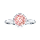 1 CT Lab Grown Pink Diamond Bezel Set Engagement Ring with IGI Certificate E-VS1 - Rosec Jewels
