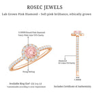 Lab Grown Pink White Diamond Halo Engagement Ring with IGI Certificate E-VS1 - Rosec Jewels