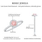 Lab Grown Pink White Diamond Halo Engagement Ring with IGI Certificate E-VS1 - Rosec Jewels